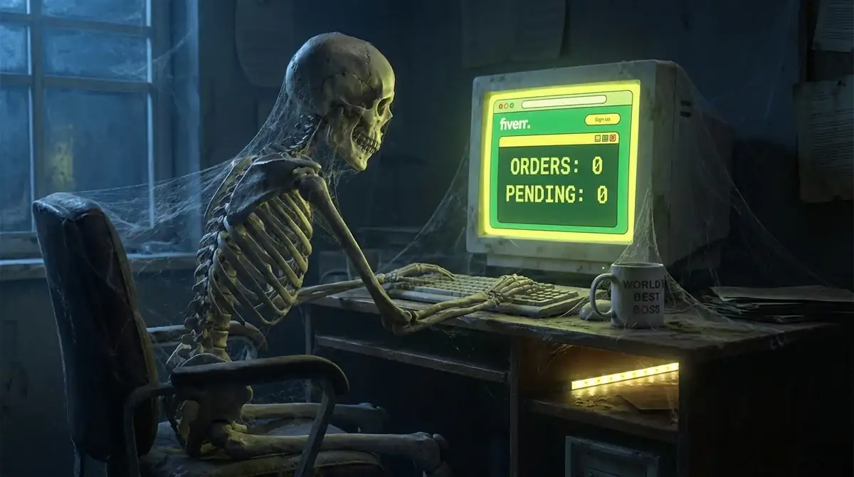 Fiverr freelancer waiting for gig orders